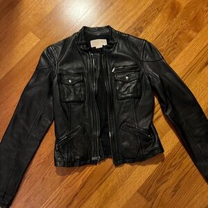 Michael Kors Black Leather Women's Jacket